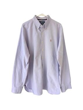 Ralph Lauren Shirt XL Purple Oxford Button Down Classic Fit Cotton Polo 26x32